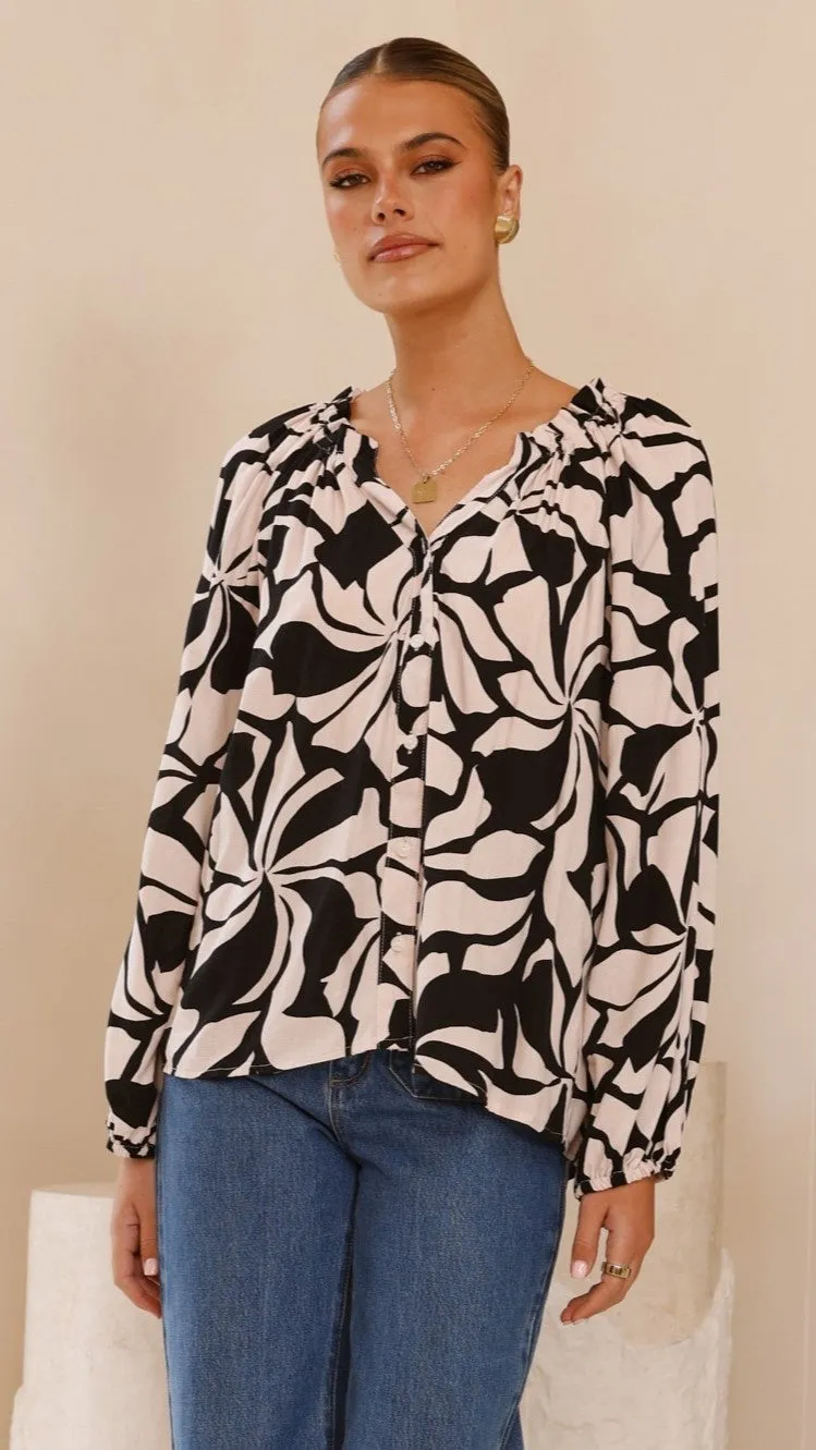 Addison Top - Black/Beige
