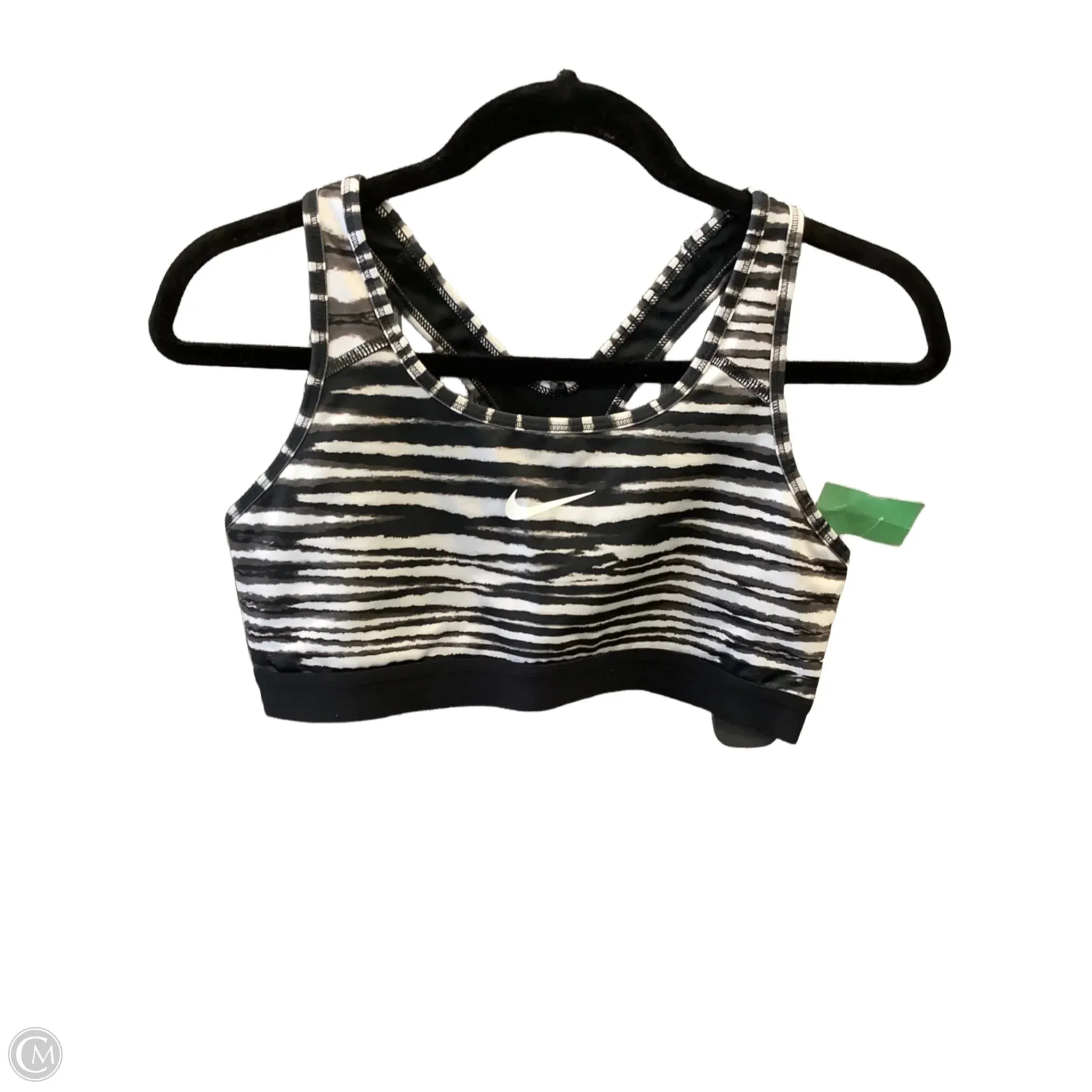 Athletic Bra By Nike Apparel In Black & Grey, Size: L