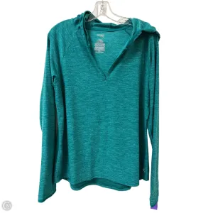 Athletic Top Long Sleeve Collar By Danskin Now In Teal, Size: L