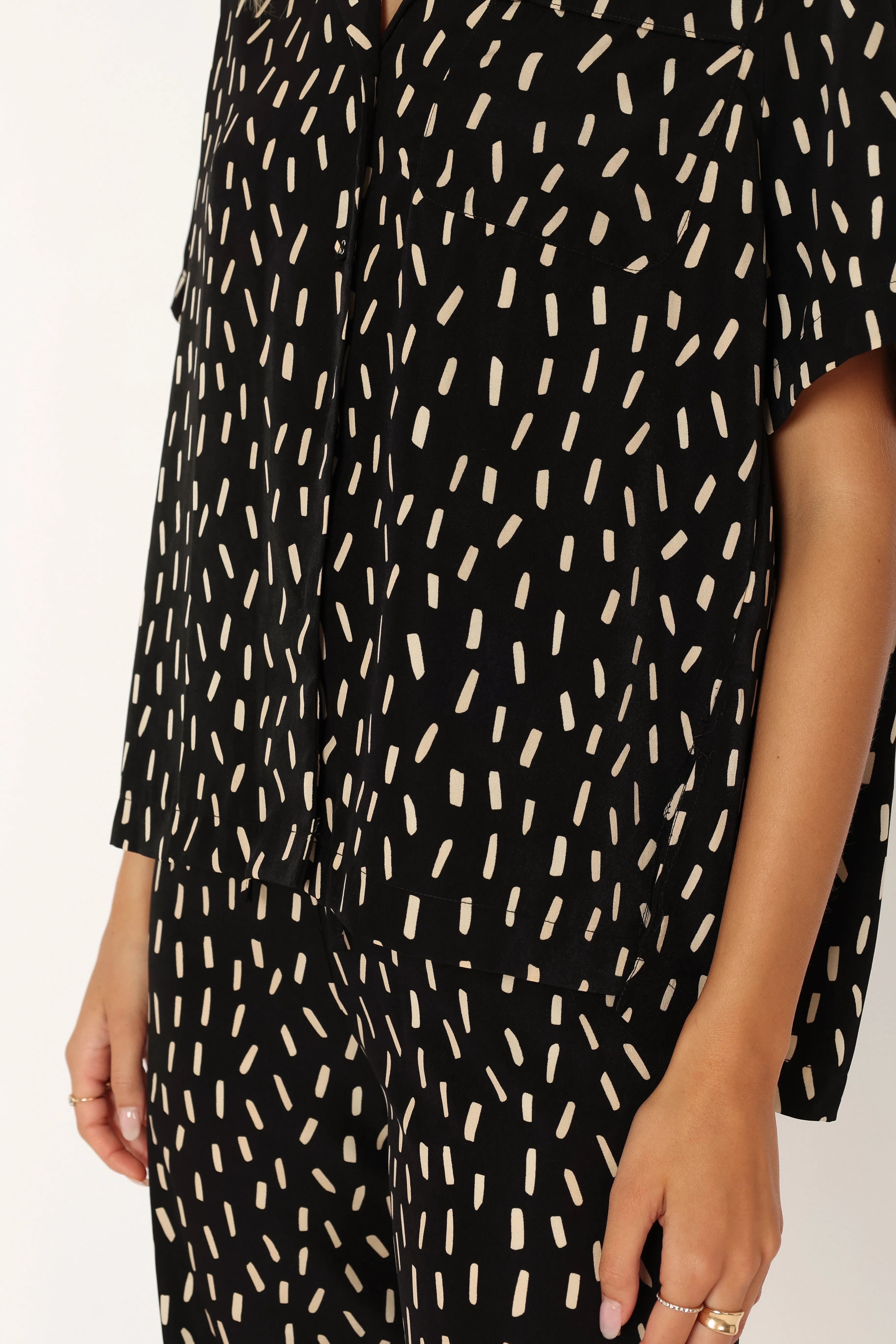 Bastian Short Sleeve Shirt - Black Beige