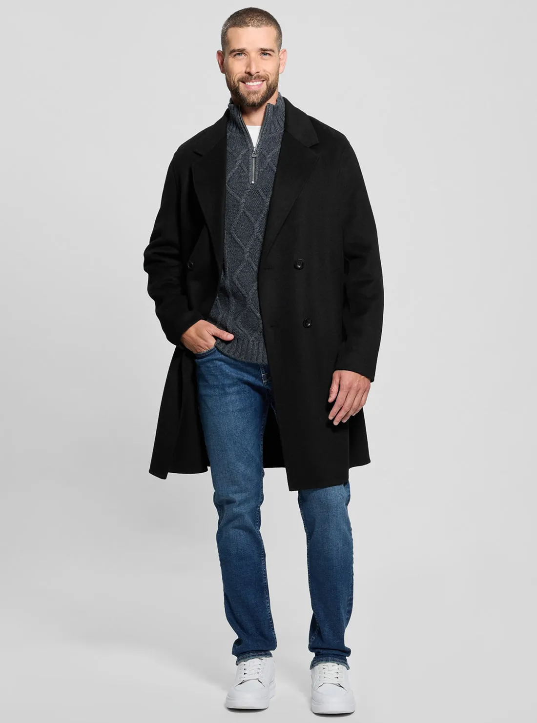 Black Double Breasted Coat