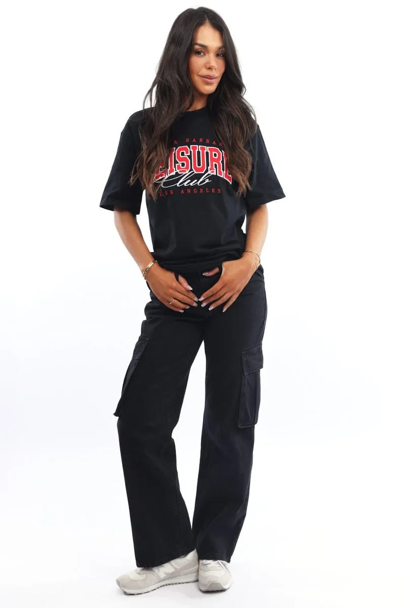 Black Graphic Tee Short Sleeve