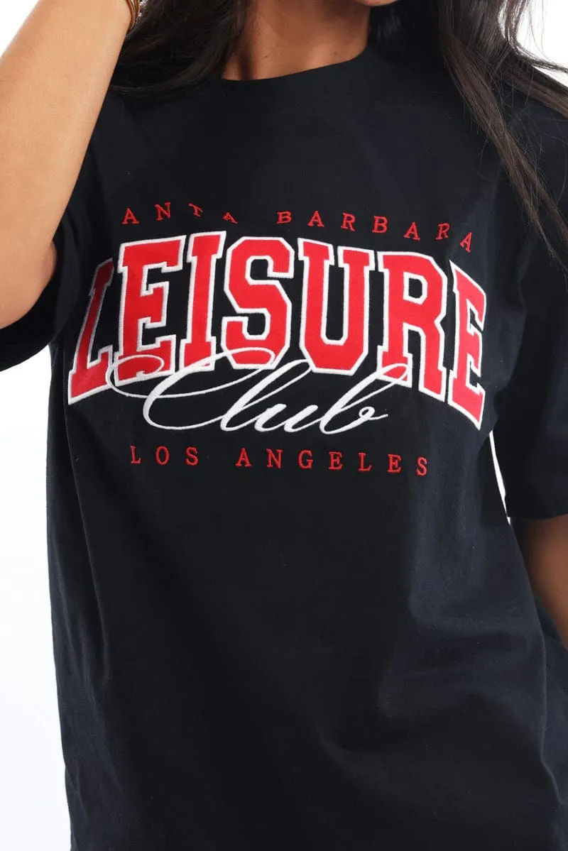 Black Graphic Tee Short Sleeve