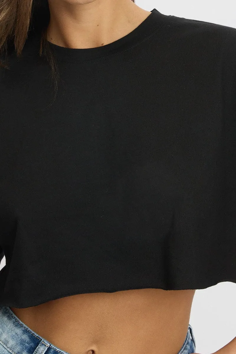 Black T Shirt Short sleeve Crew Neck