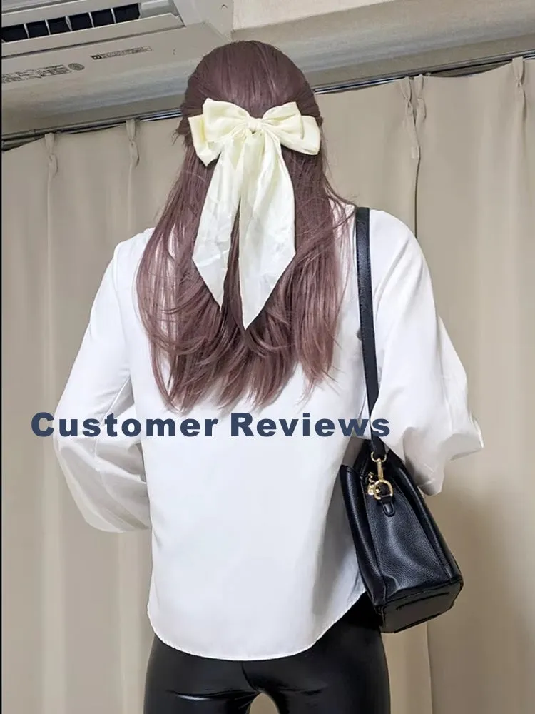 Blouses Shirt Lady Long Lantern Sleeve Stand Collar