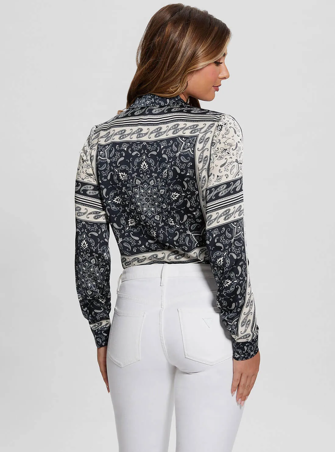 Blue and White Georgie Bandana Print Shirt