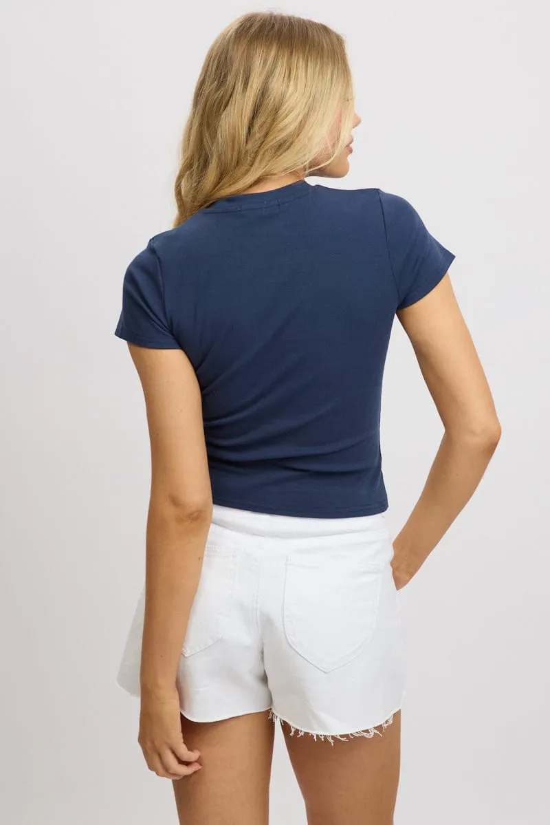 Blue Graphic Tee Short Sleeve