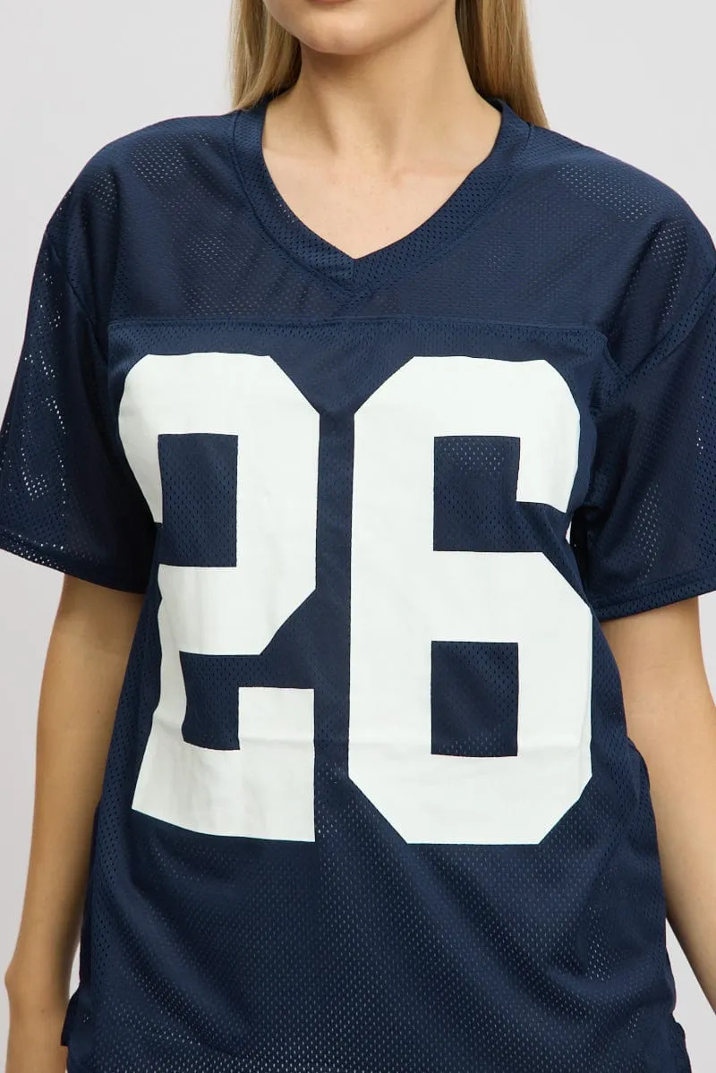 Blue Sport Tee Short Sleeve