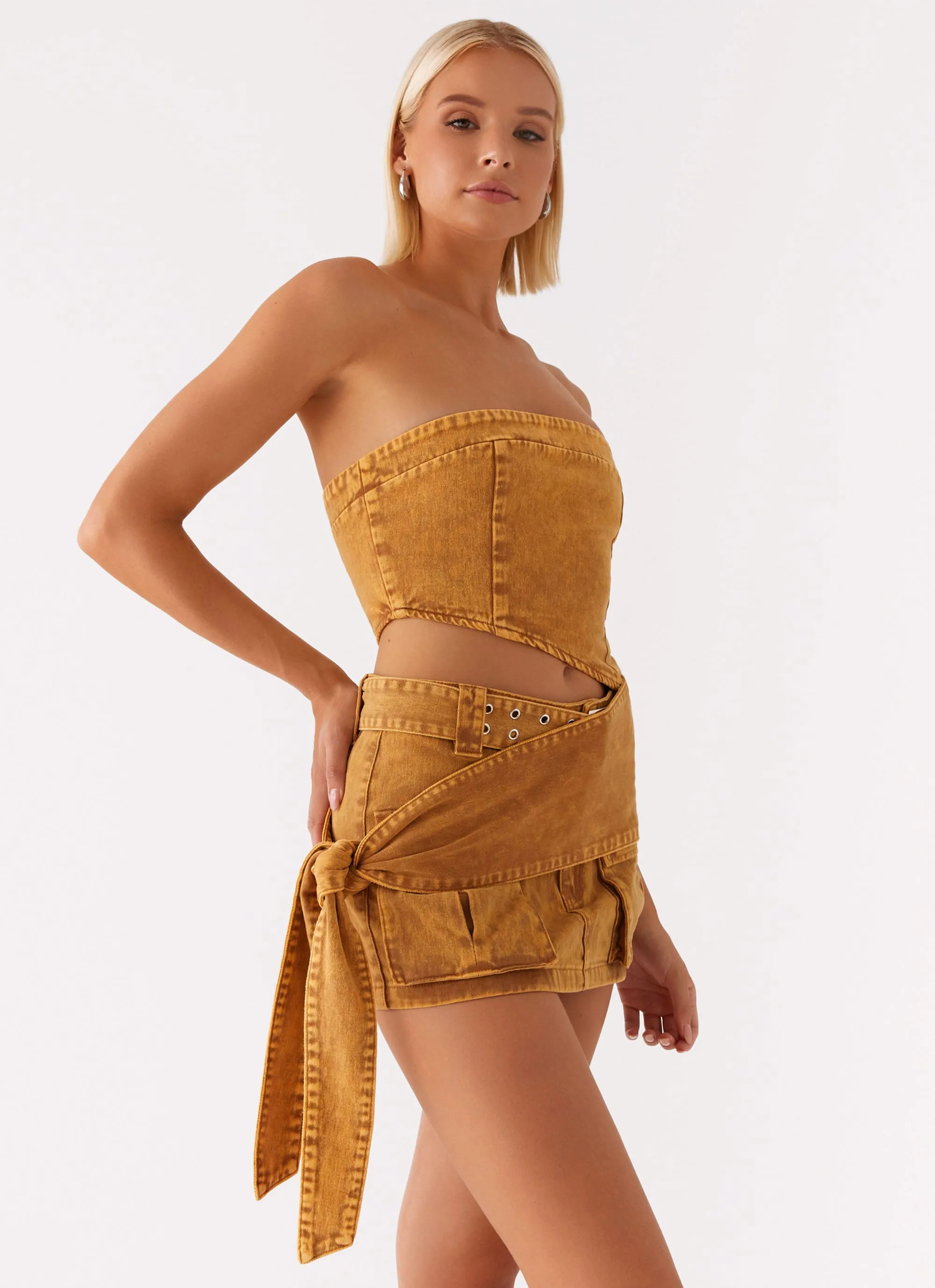 Burning Bridges Tube Top - Brown