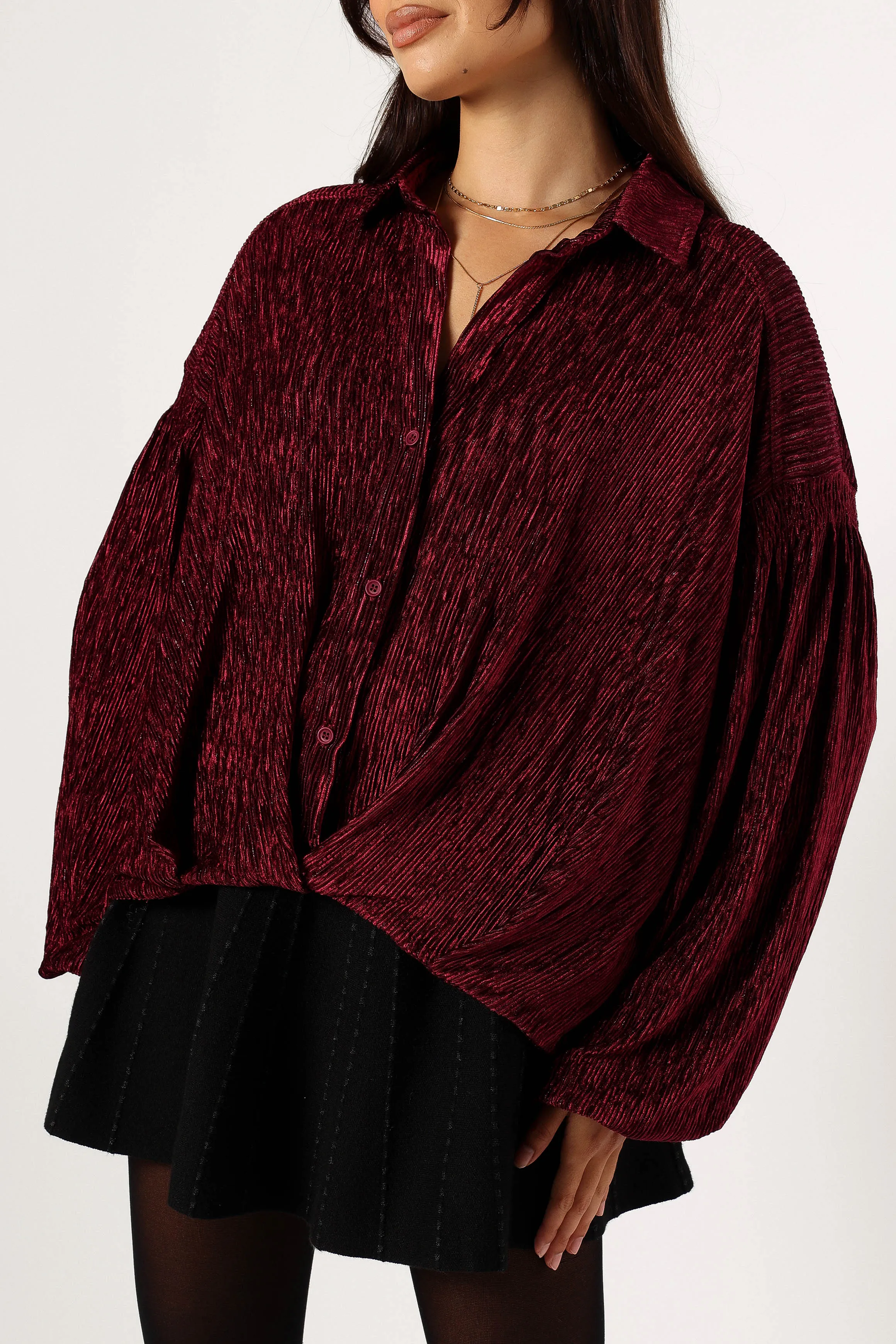 Cadence Long Sleeve Top - Burgundy