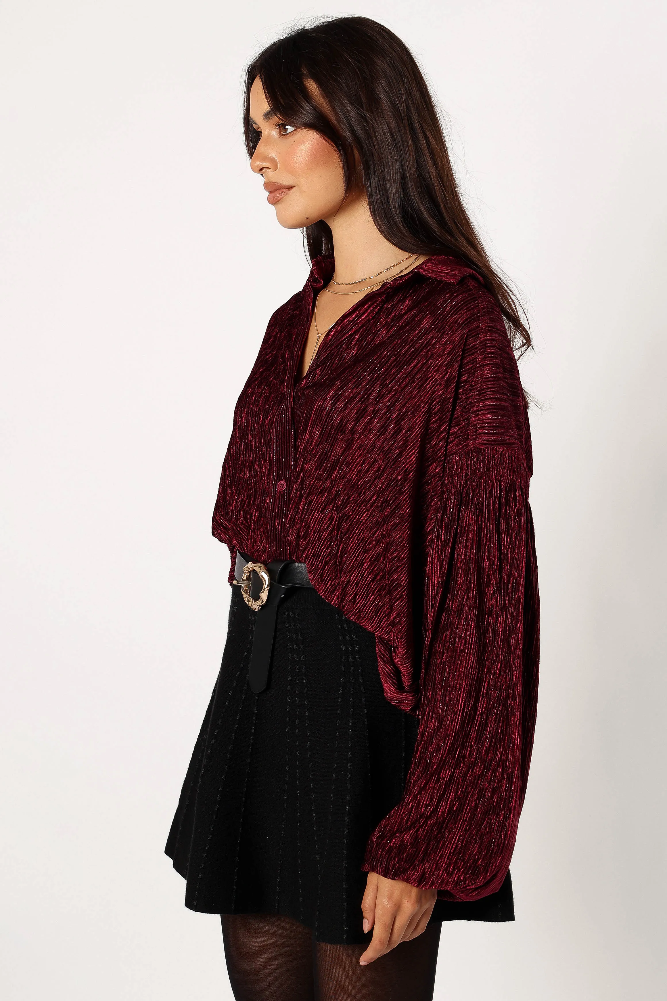 Cadence Long Sleeve Top - Burgundy