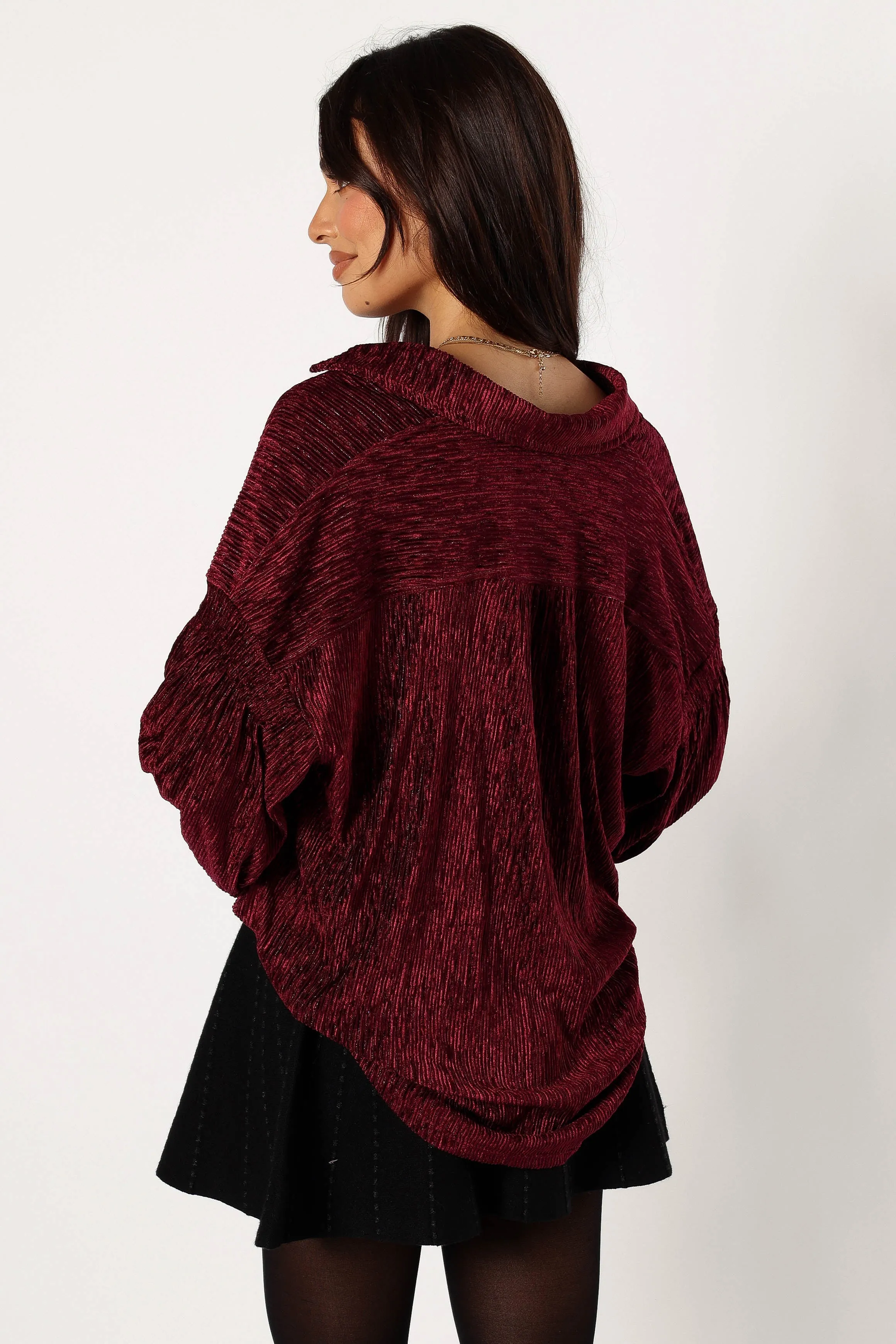 Cadence Long Sleeve Top - Burgundy