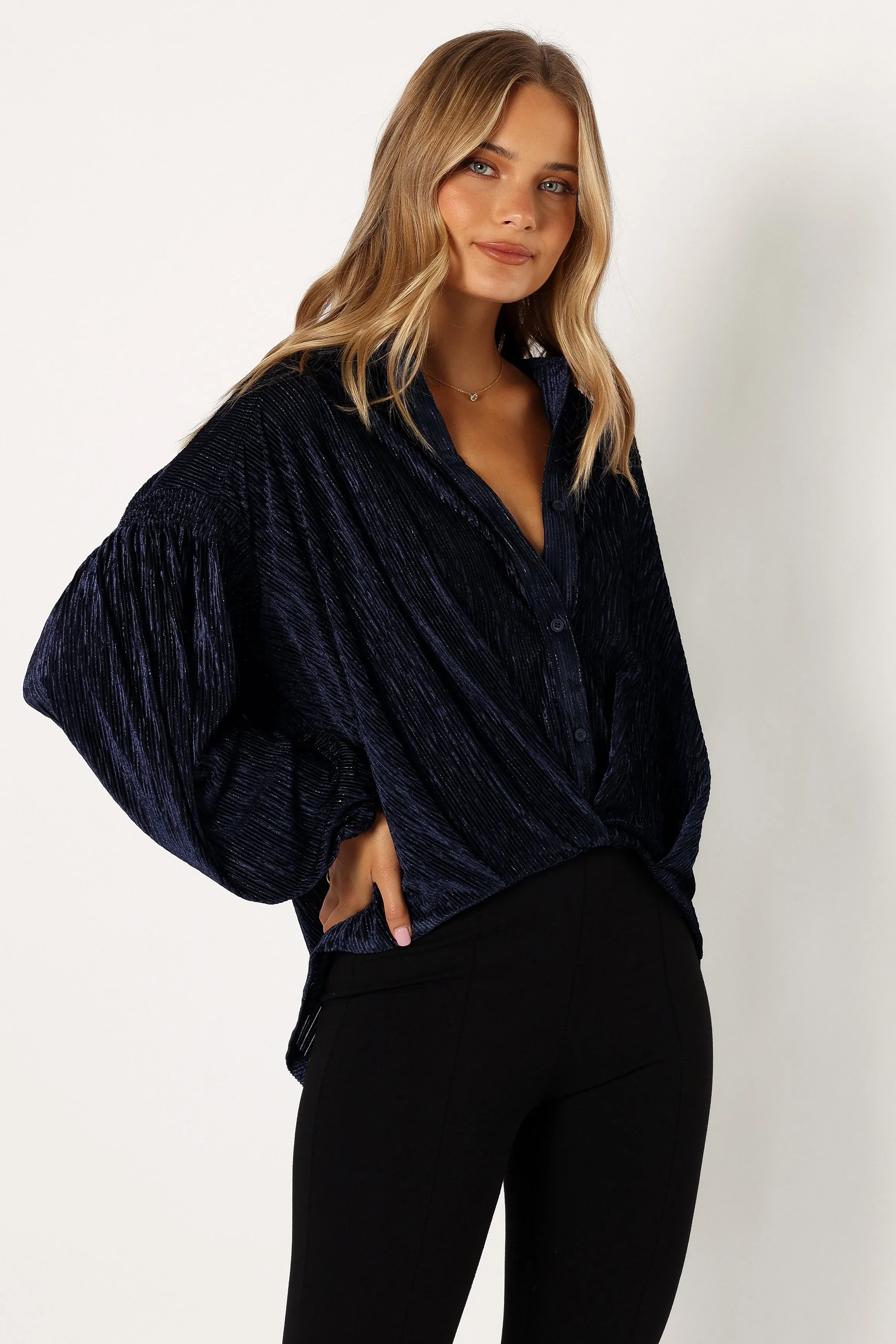 Cadence Long Sleeve Top - Navy