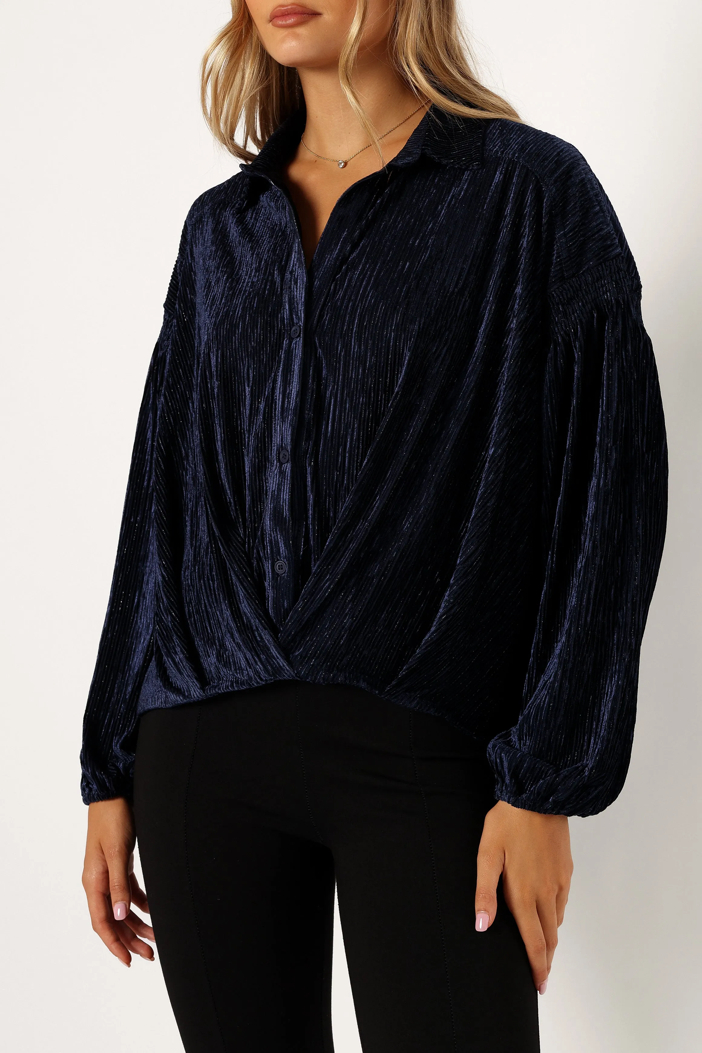 Cadence Long Sleeve Top - Navy