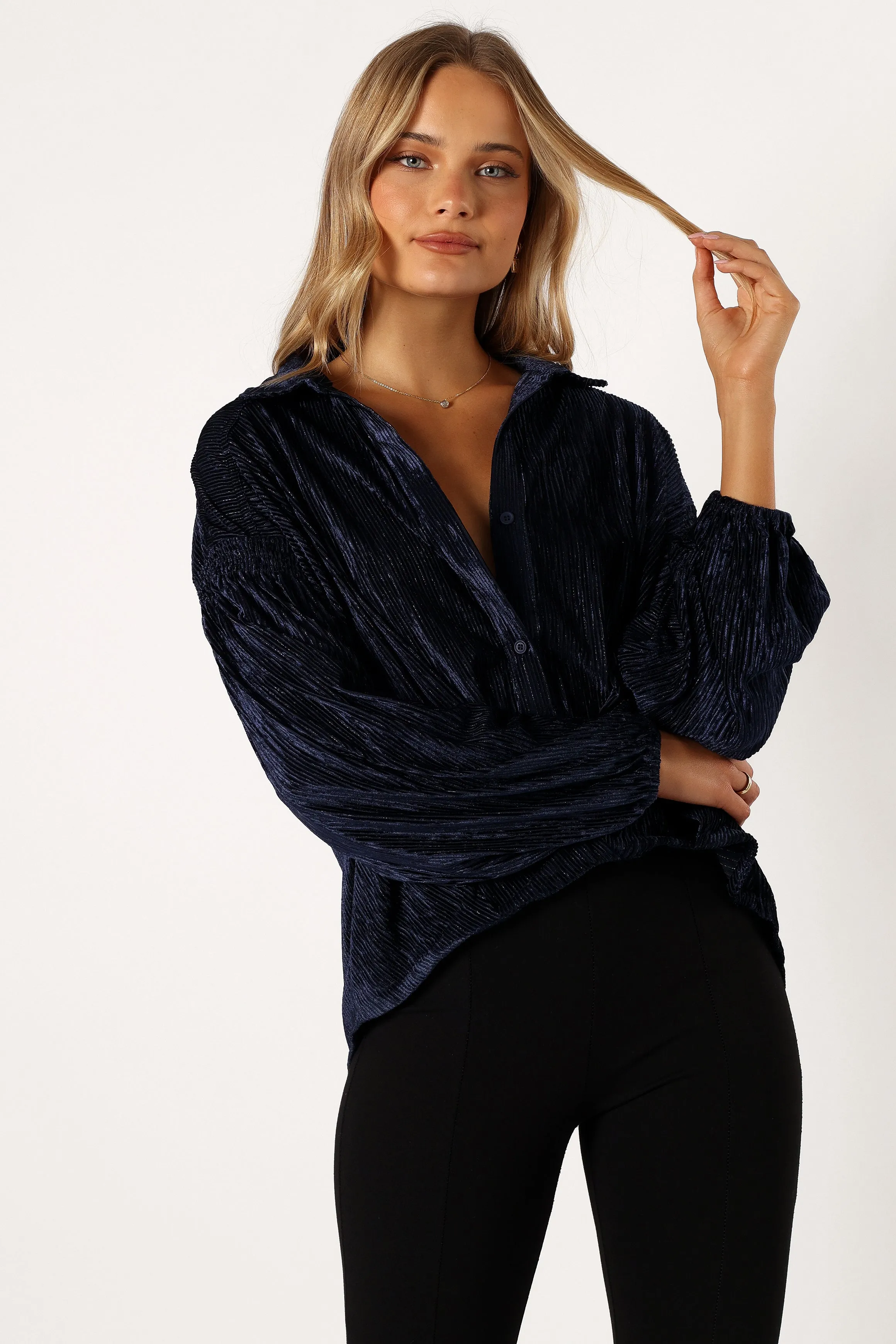 Cadence Long Sleeve Top - Navy