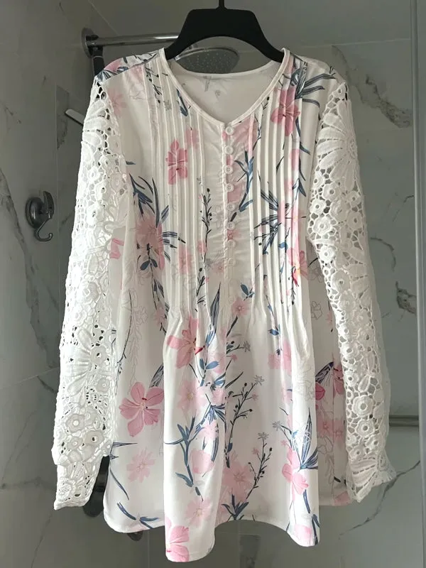 Casual Shirt Women Long sleeve Printed Blouse