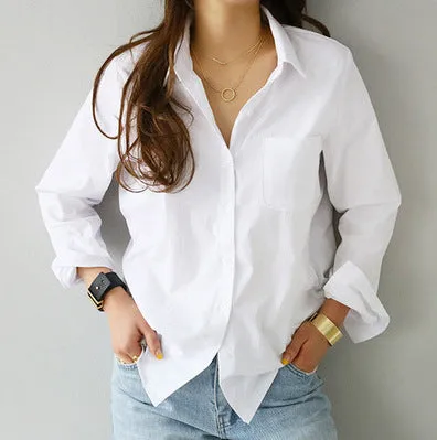 Collar Button Long Sleeve Blouse Shirts
