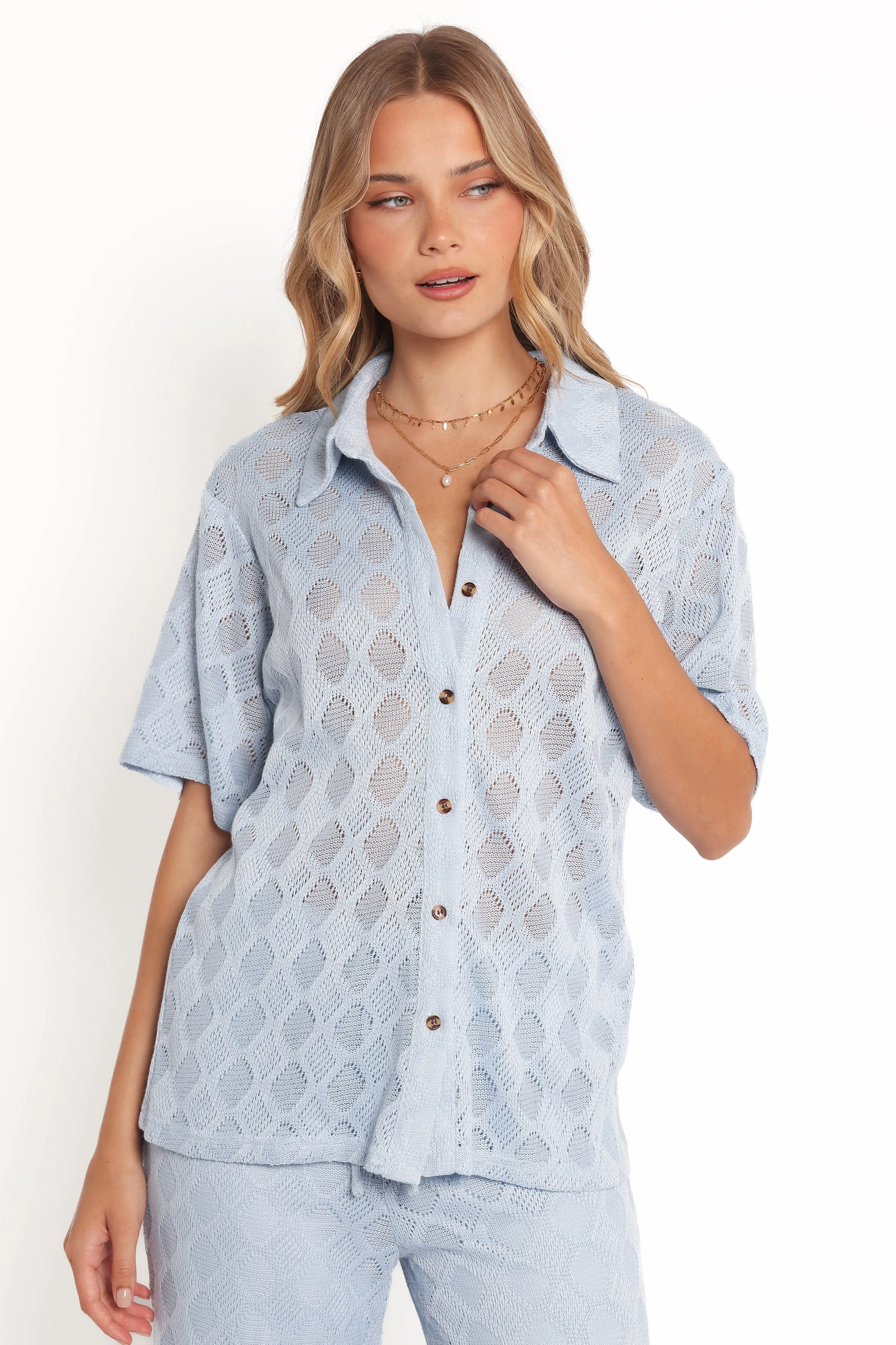 Cora Knit Shirt - Blue