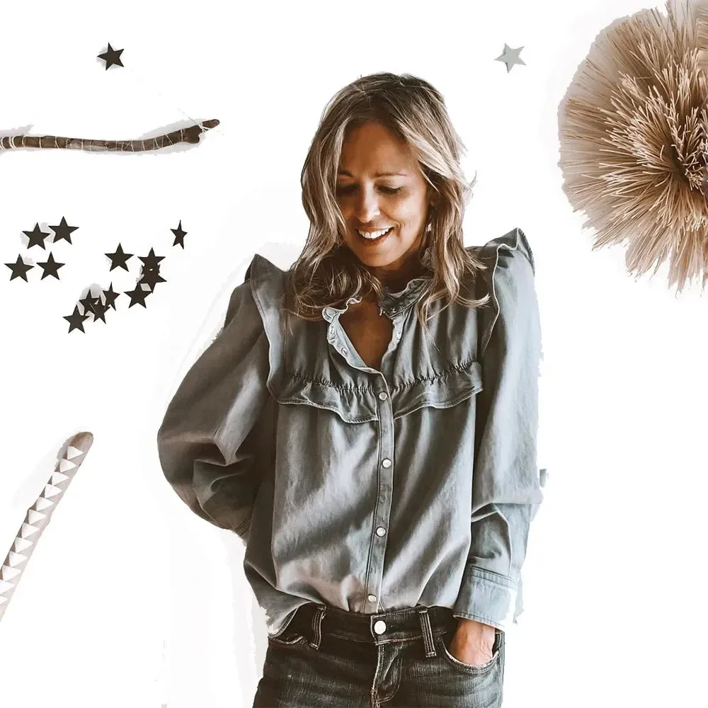 Cotton Denim Blouses Women