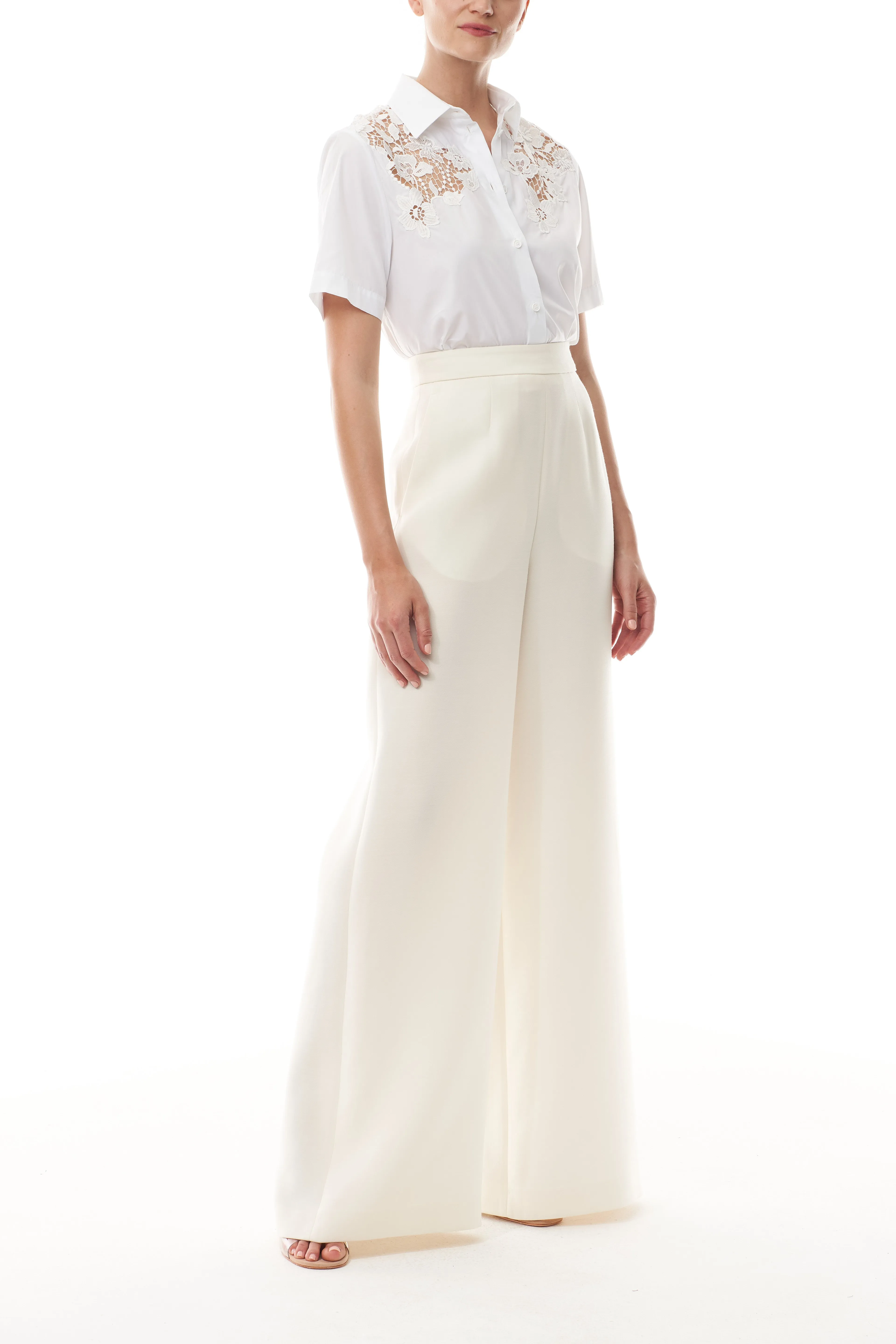 Cotton Poplin Lace Shirt