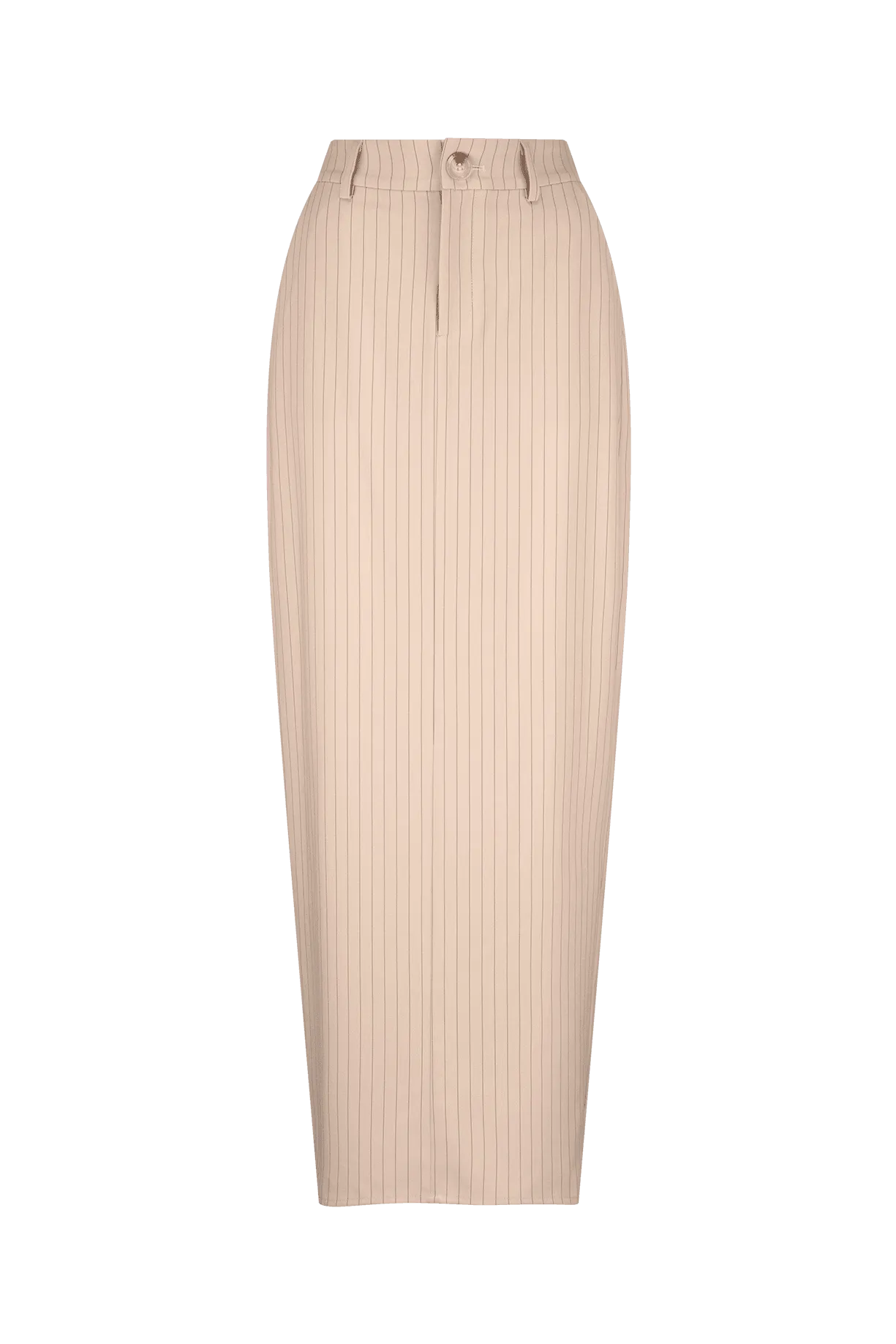 CURAAE Aveline Pinstripe Maxi Skirt In Beige