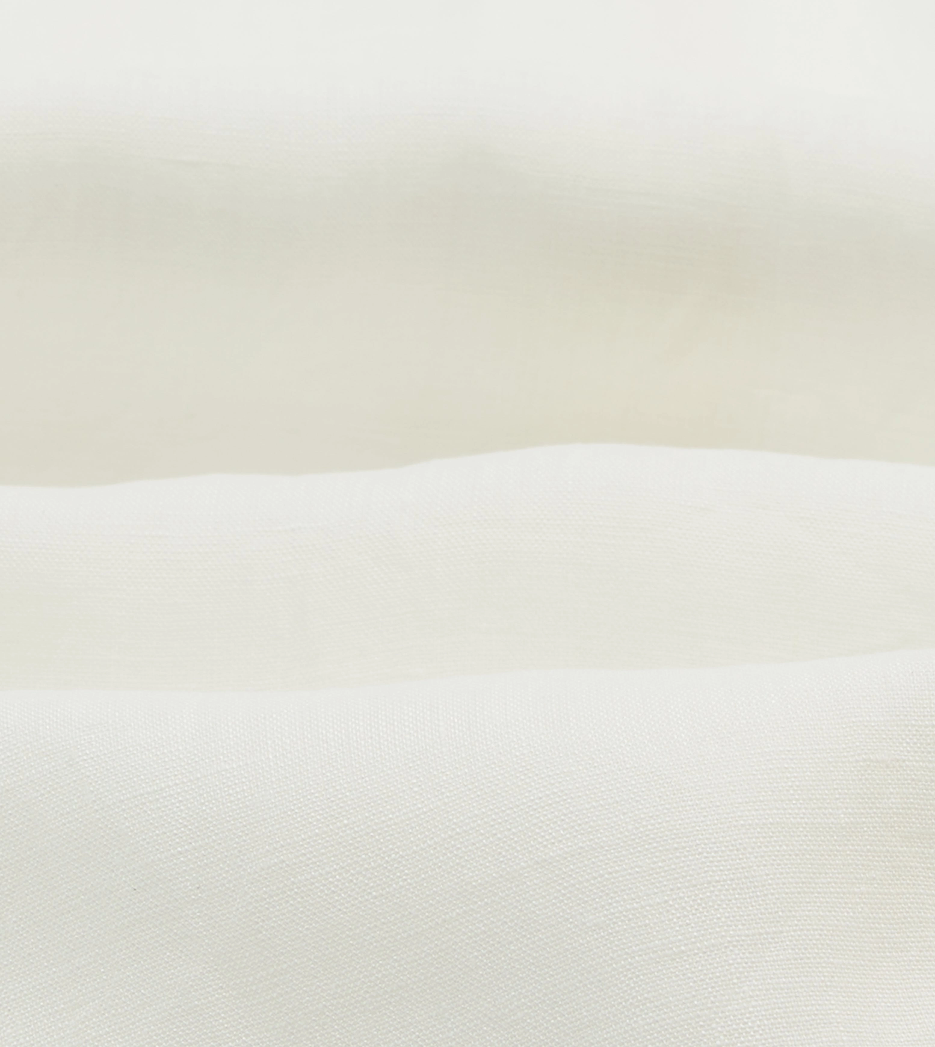 Ecru Linen Long Point Collar Shirt