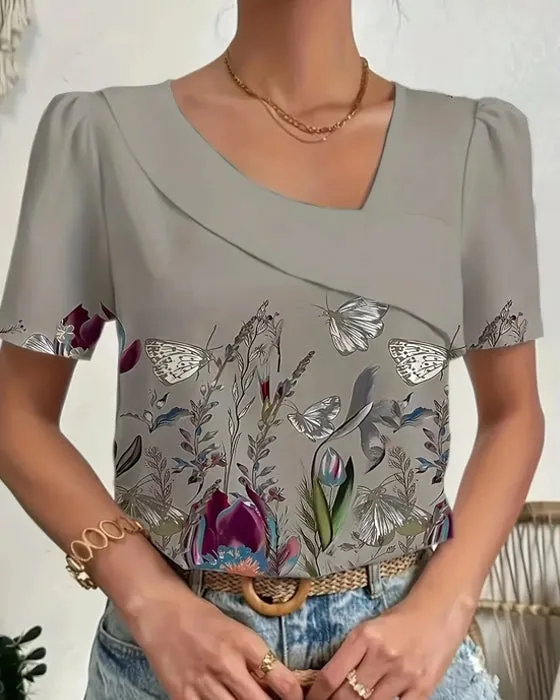 Elegant Loose Blouse Women Shirt Top
