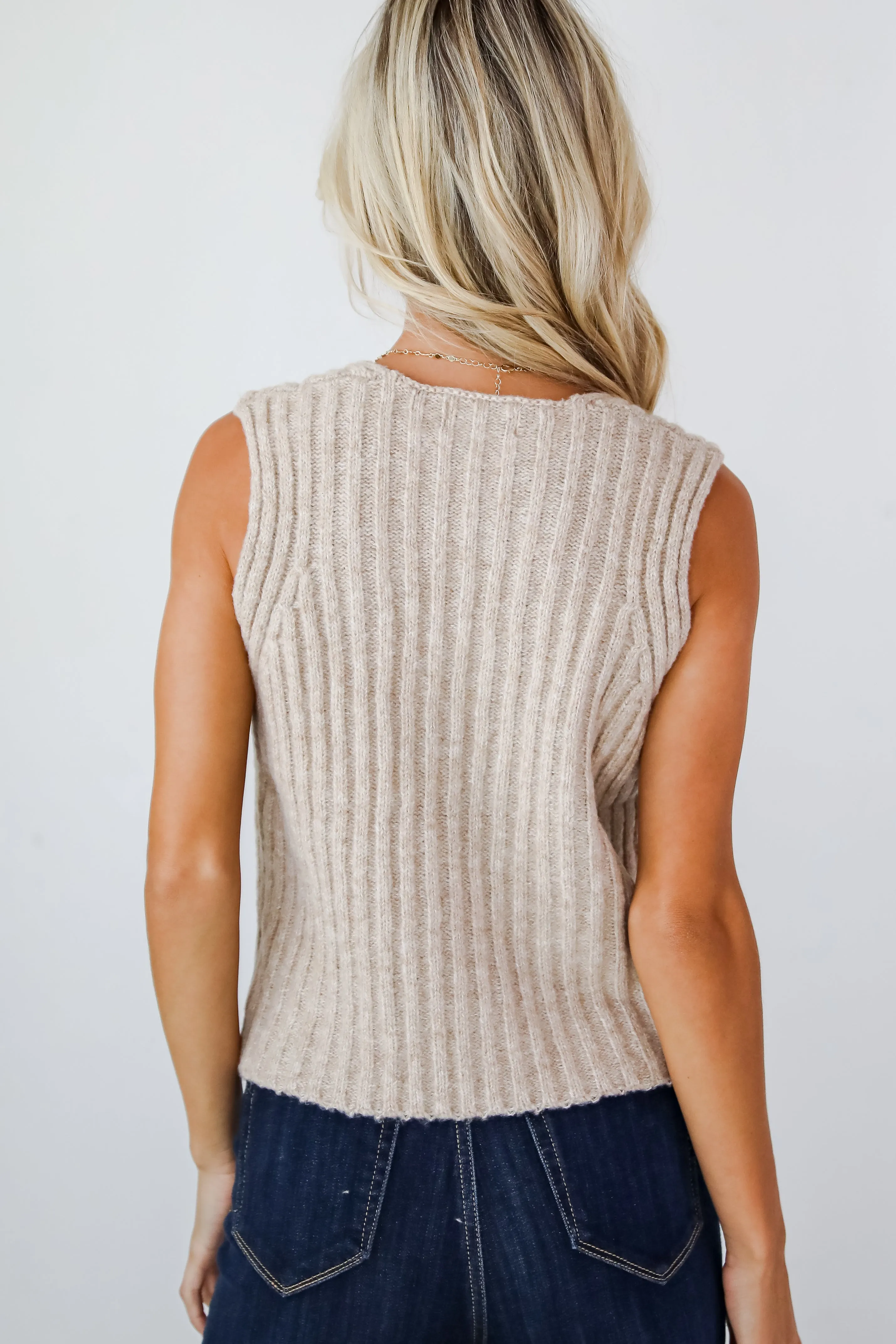 FINAL SALE - Composed Approach Taupe Sweater Vest