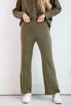 FINAL SALE - Coveted Coziness Olive Knit Pants