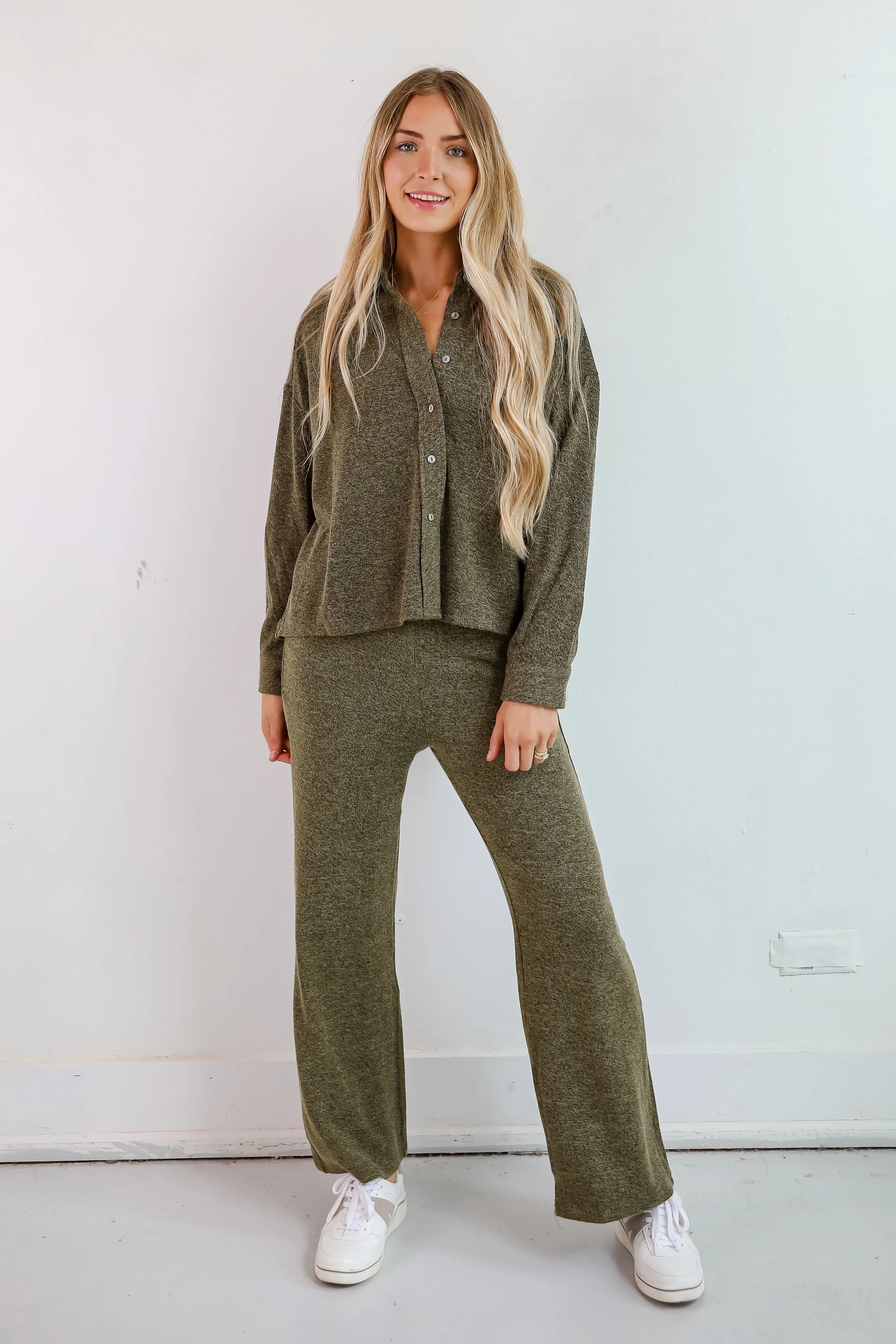 FINAL SALE - Coveted Coziness Olive Knit Pants