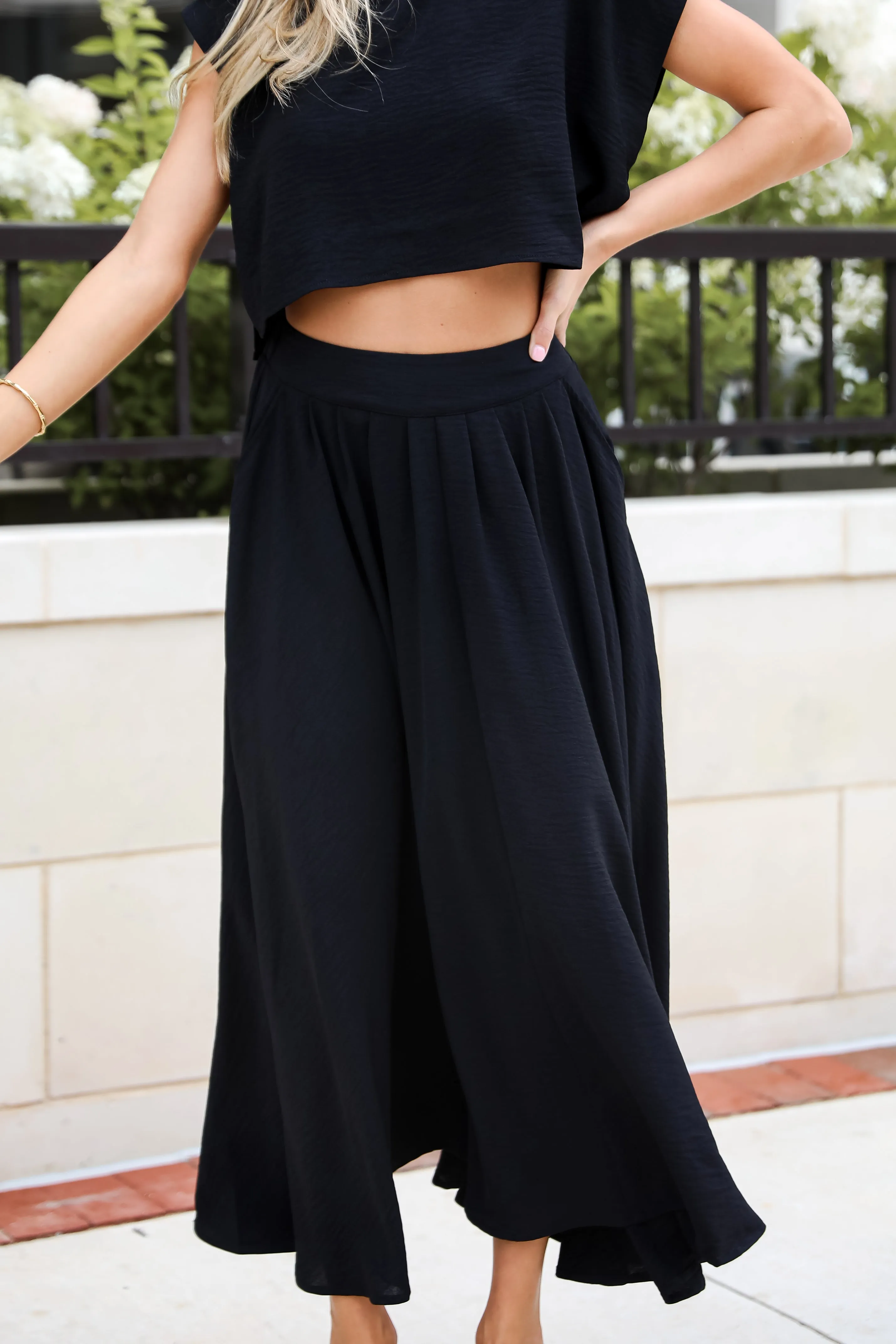 FINAL SALE - Effortless Escape Black Maxi Skirt - DU DEAL