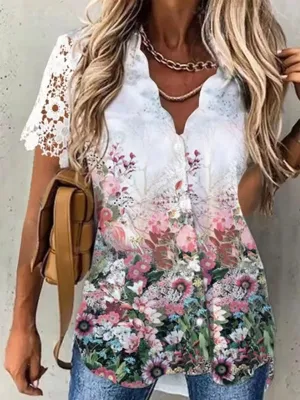 Floral Daily Weekend Floral Blouse Shirt