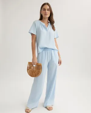 Flowy Short Sleeve Pullover - Clear Water