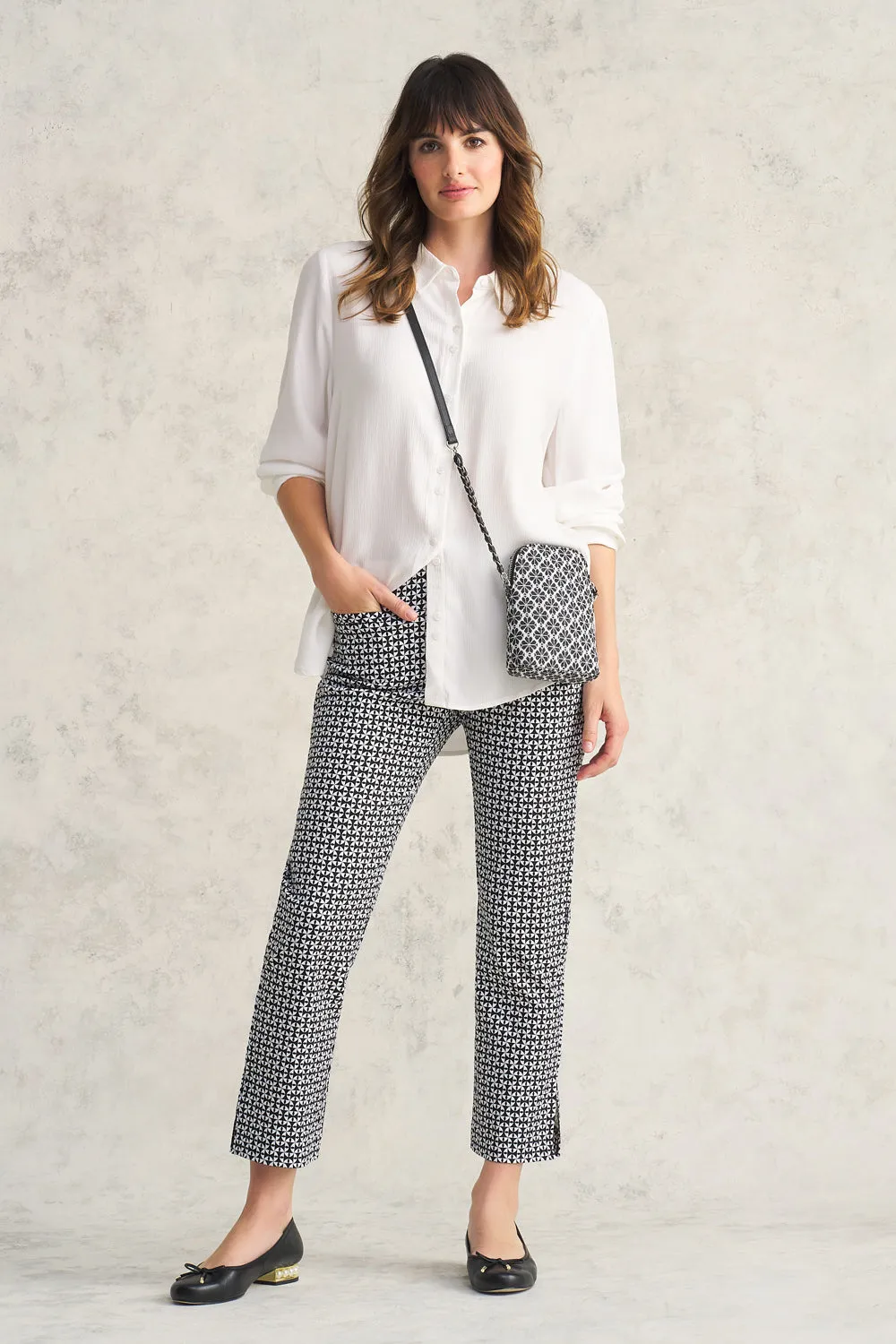 Geo Printed Pant - Black & White Geo