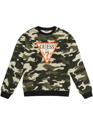 Green Camo Long Sleeve Jumper (7-16)