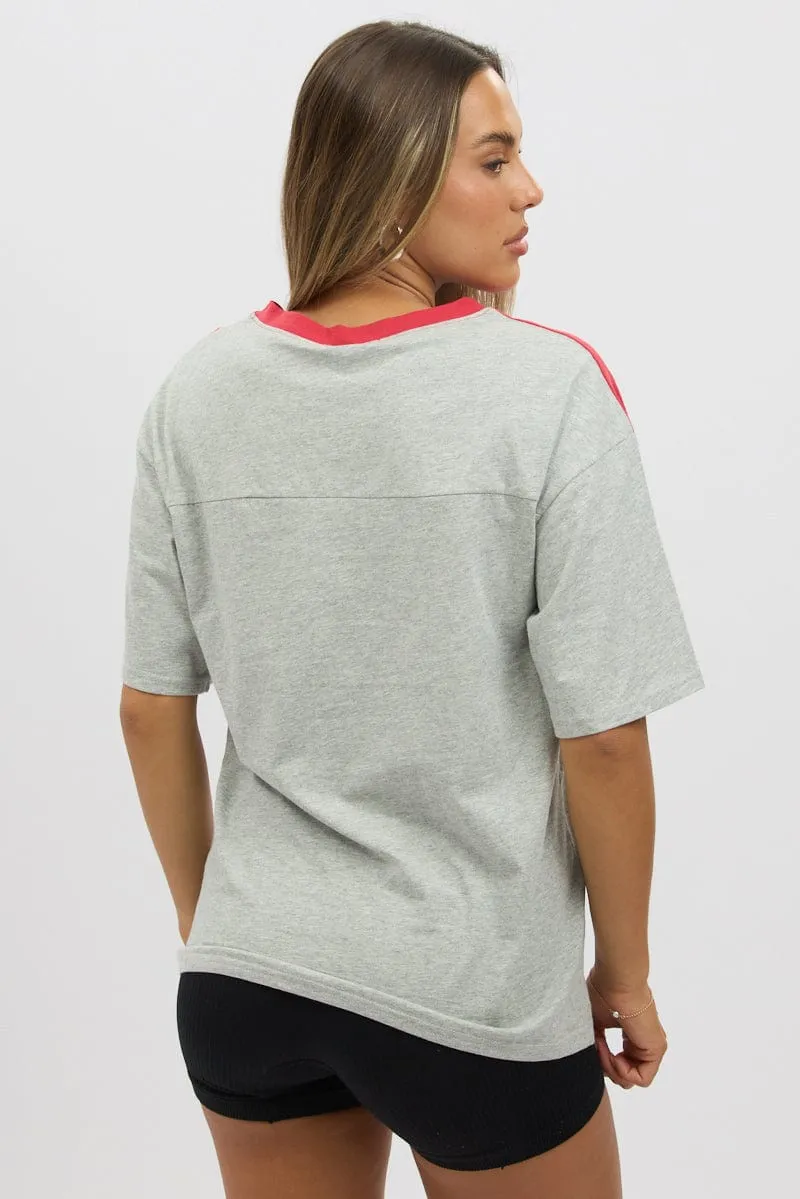Grey Graphic Tee Short Sleeve