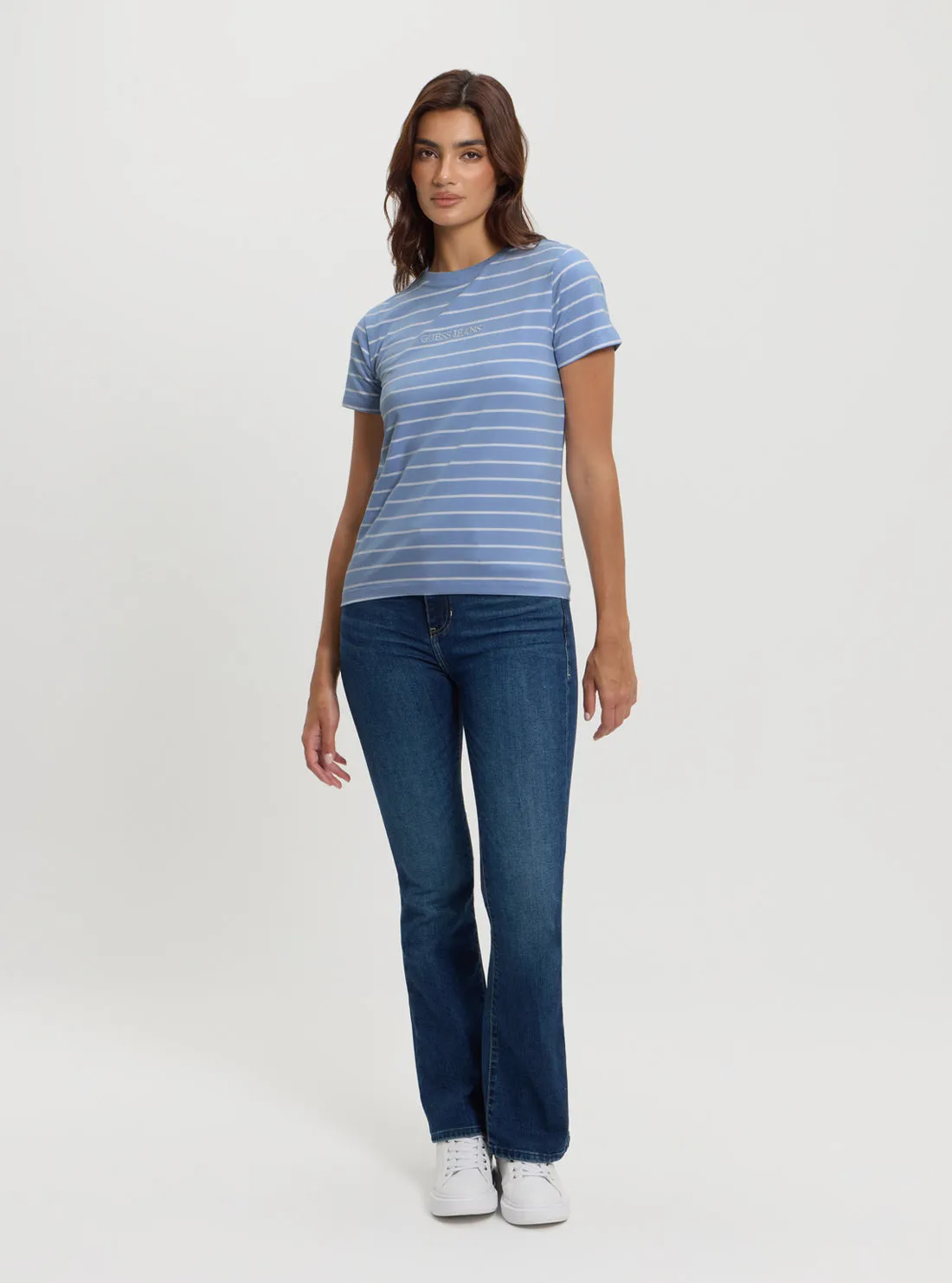 Guess Jeans Blue Striped T-Shirt