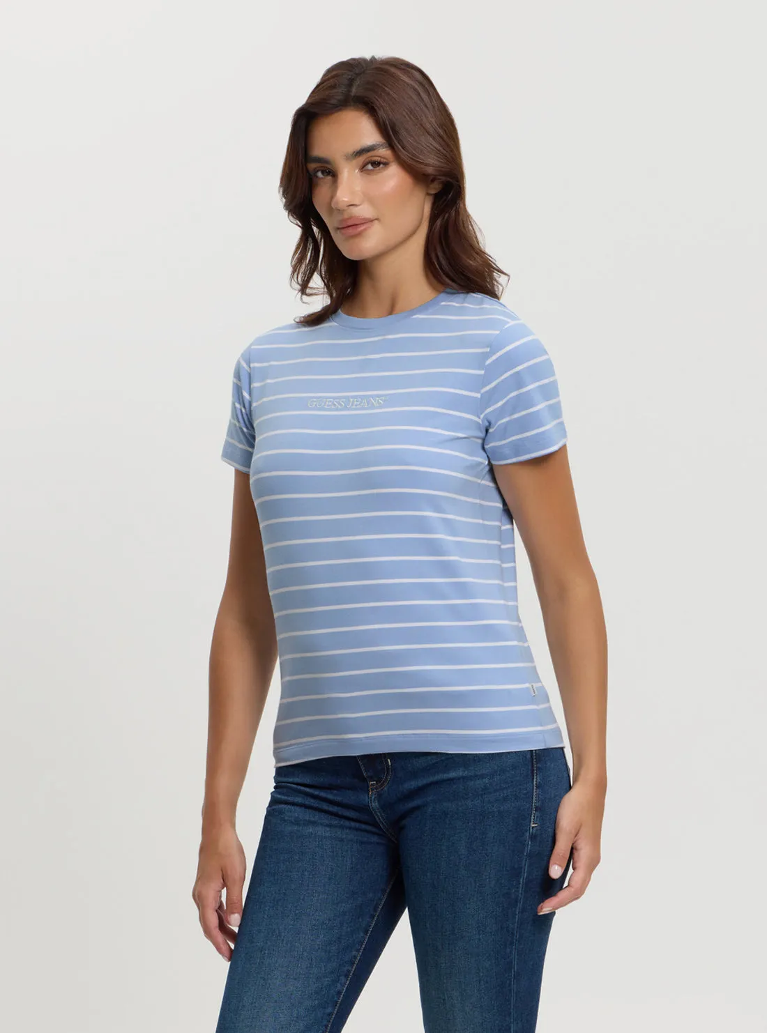 Guess Jeans Blue Striped T-Shirt