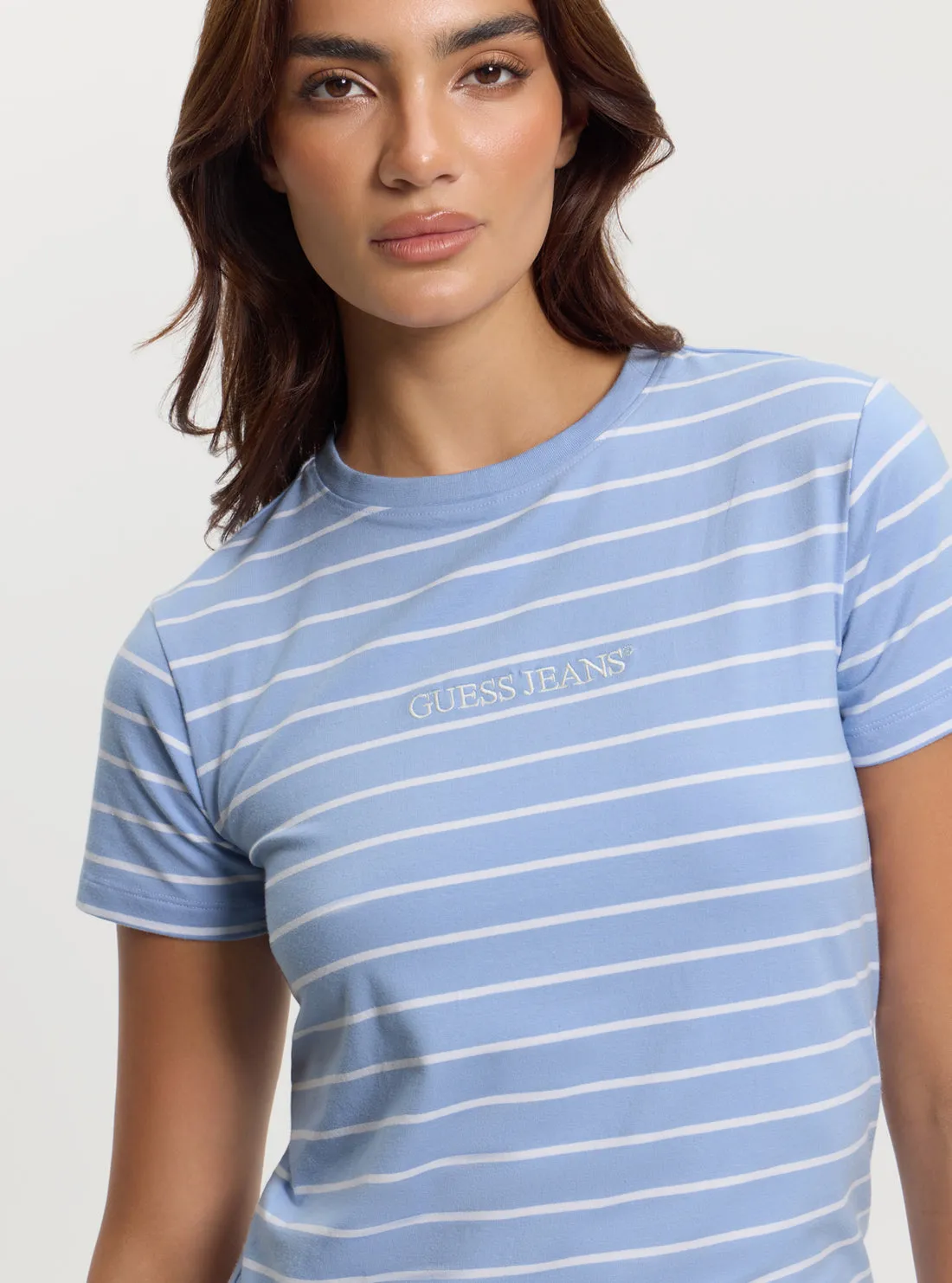 Guess Jeans Blue Striped T-Shirt