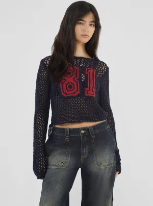 Guess Originals Black Crochet Top