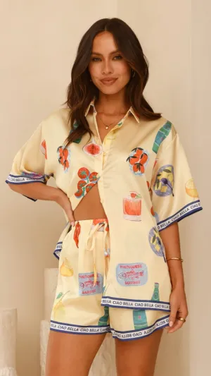 Harley Button Up Shirt and Shorts Set - Tomato Pasta