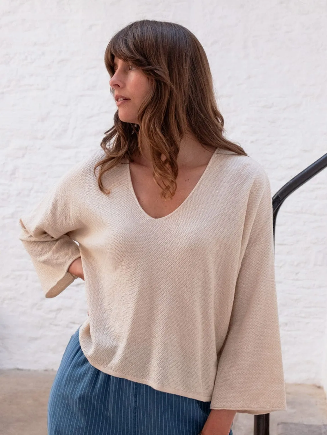 Jody Women's Cotton Relaxed Jumper | Ecru