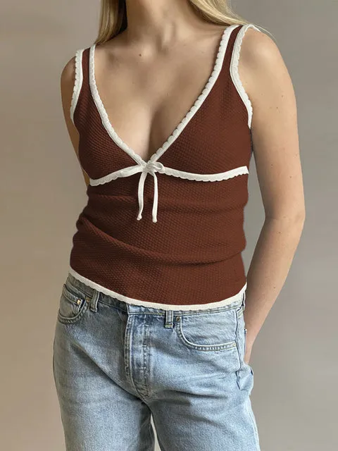 Lace-Up Backless Tank Top For Women