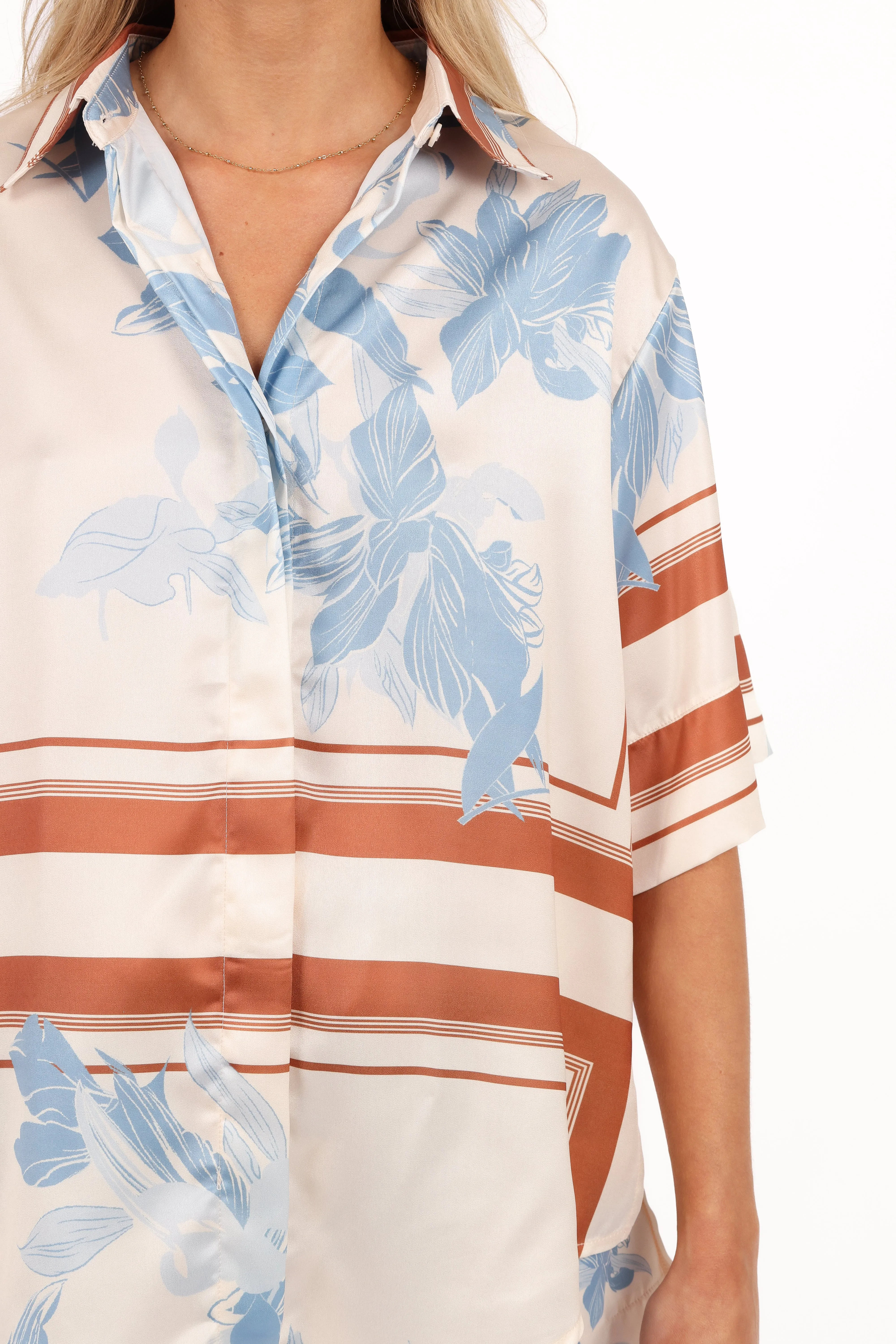 Lara Shirt - Pale Blue Print