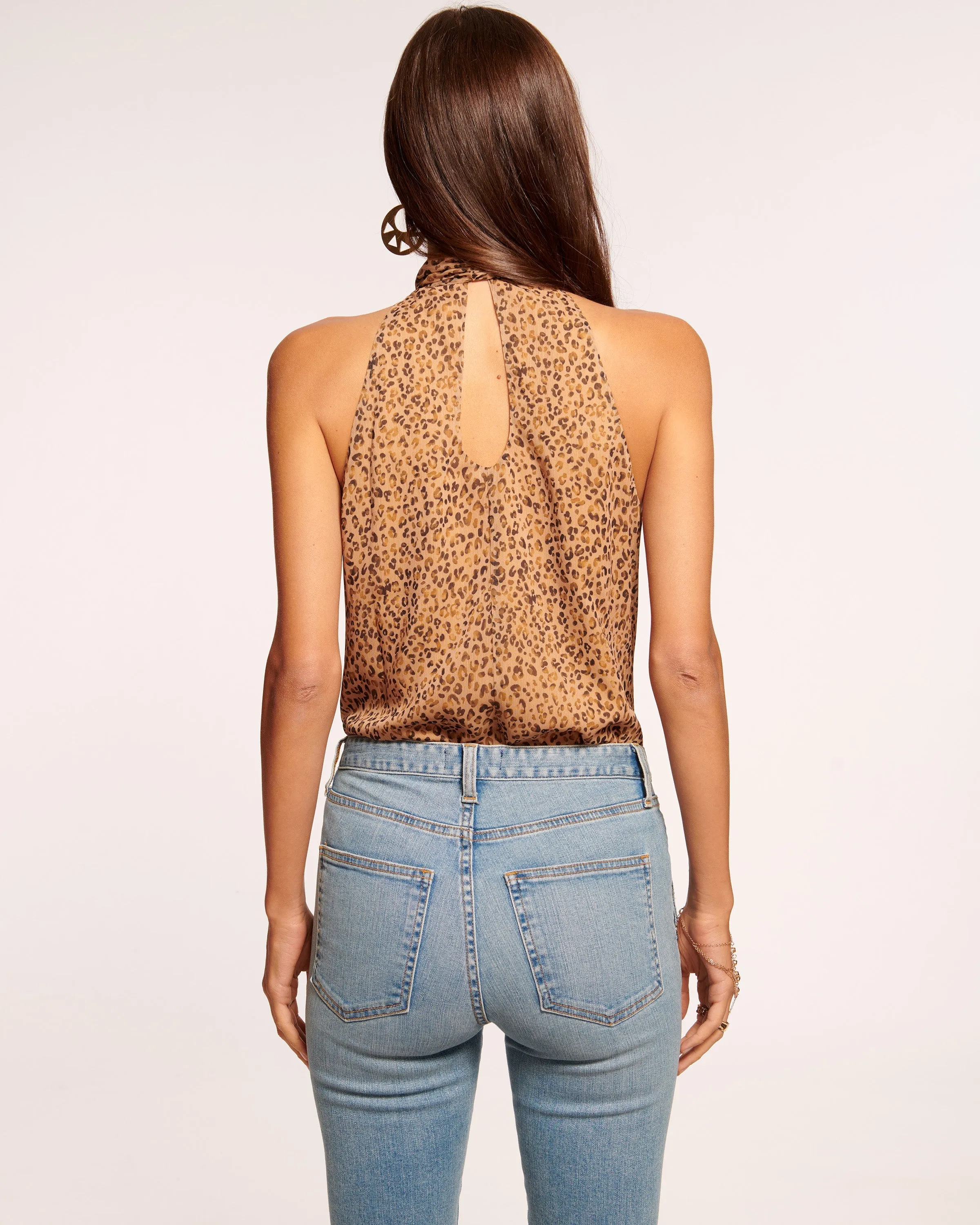 Lori Silk High Neck Tank Top
