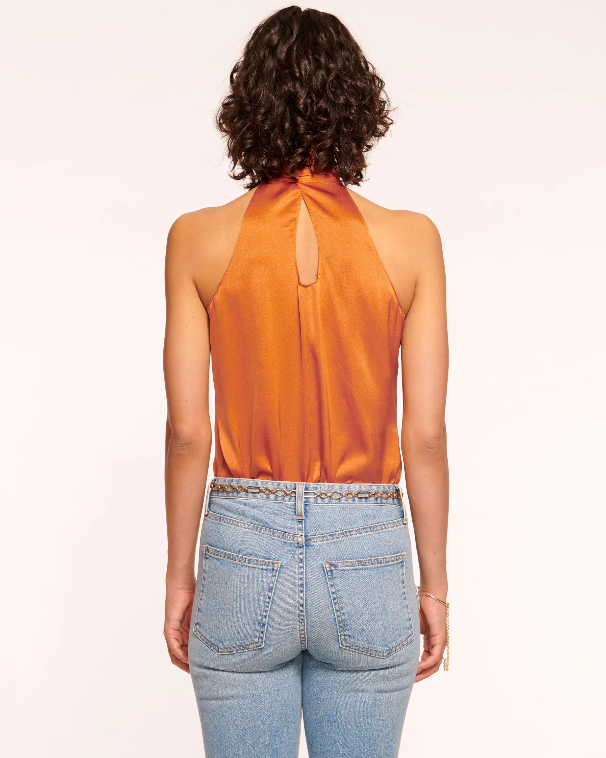 Lori Silk High Neck Tank Top