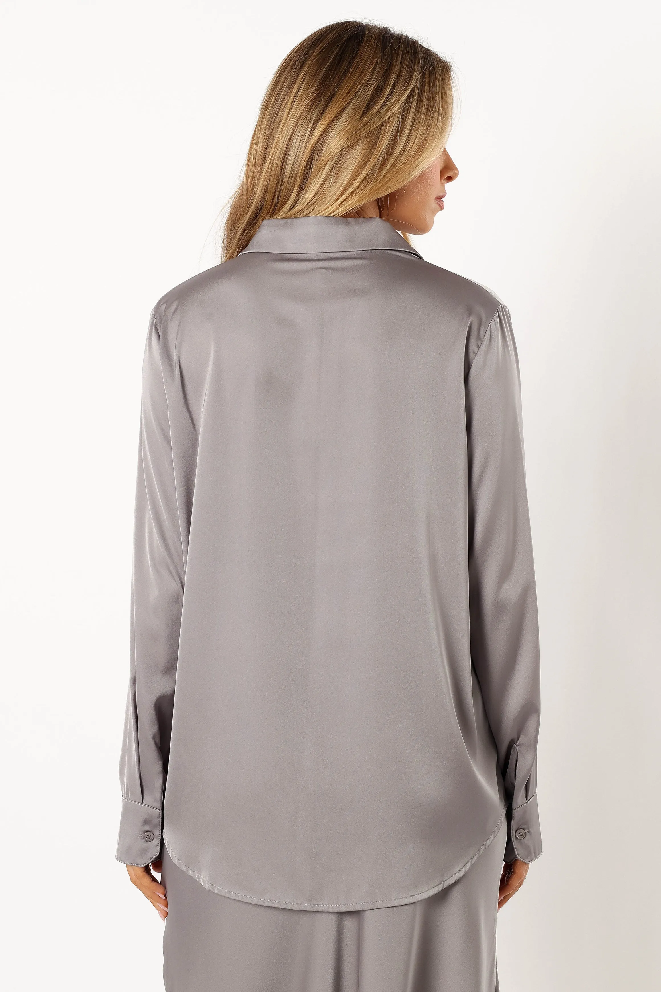 Narissa Satin Shirt - Silver