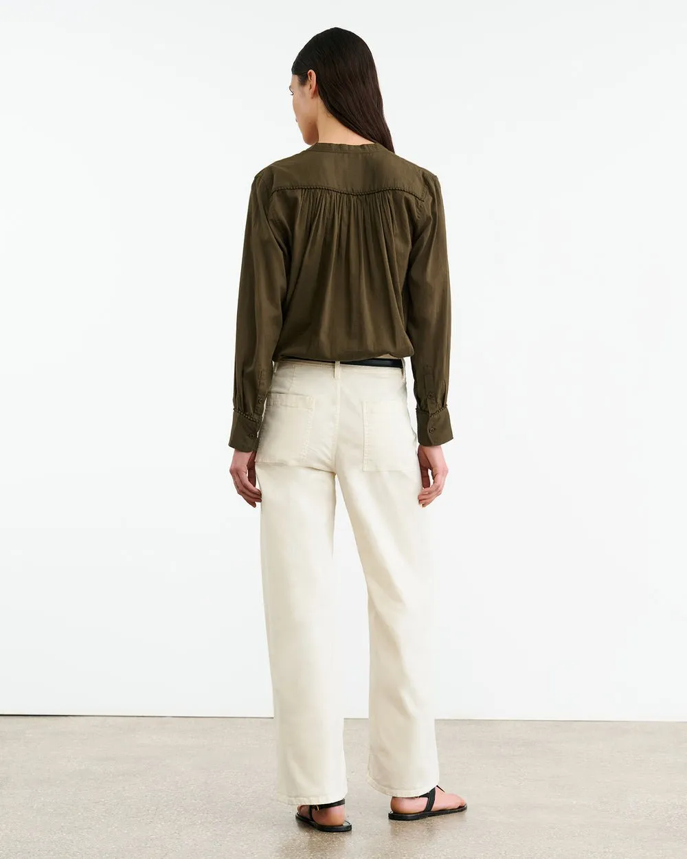Nili Lotan - Clarys Top in Olive Green