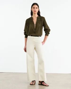 Nili Lotan - Clarys Top in Olive Green