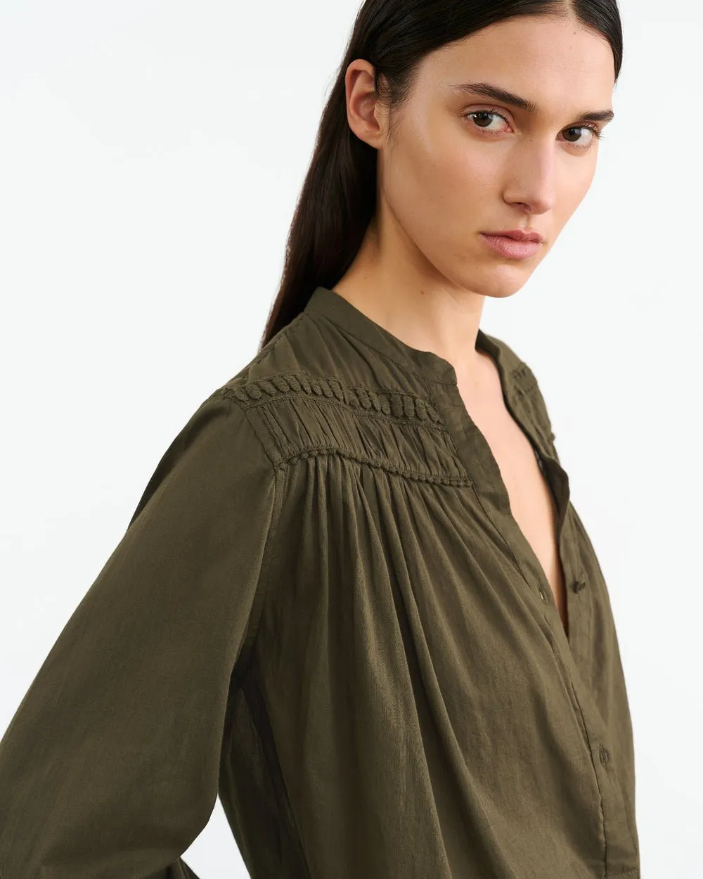 Nili Lotan - Clarys Top in Olive Green